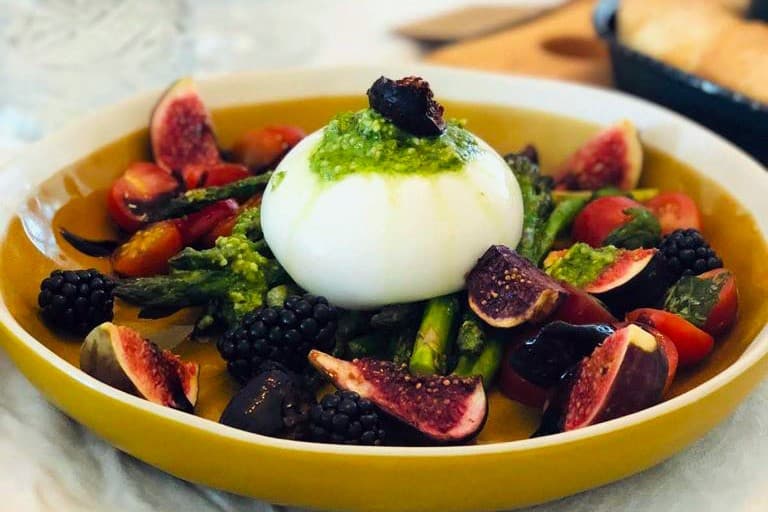 Receptfoto van Salade met vijgen en burrata