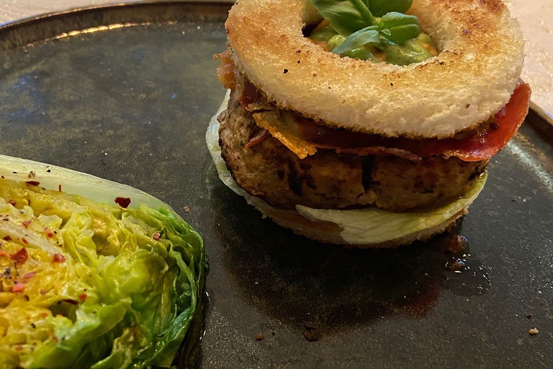 Receptfoto van Runderburger met pancetta en fontina