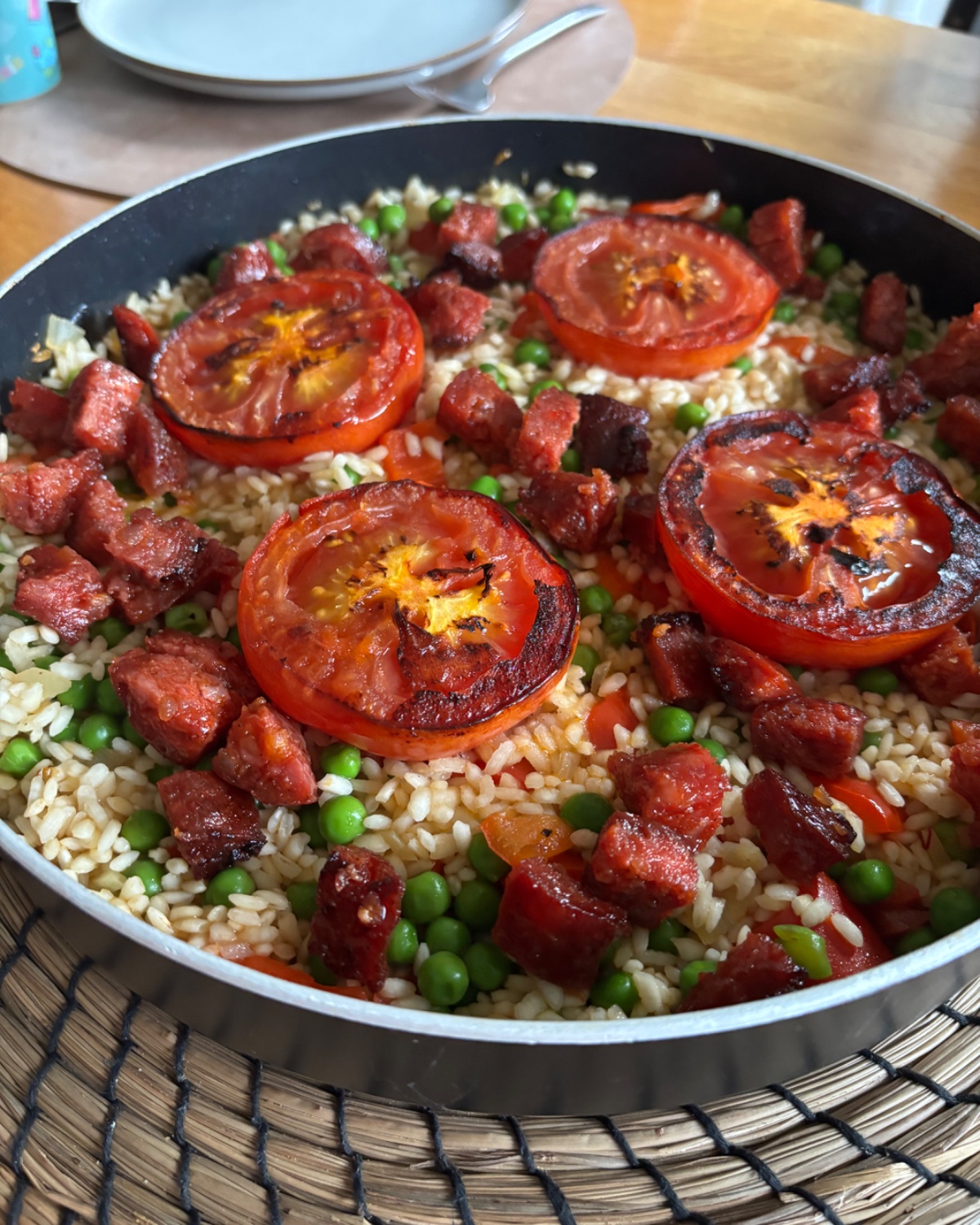 Paella met chorizo