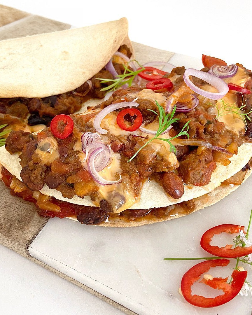 Chili wrap met restjes chili
